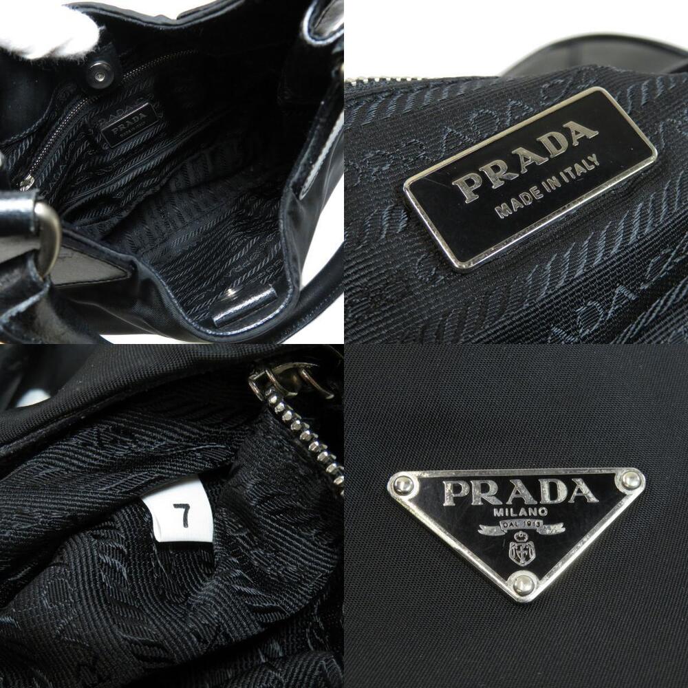 Prada Tessuto shoulder bag leather trim Black - Picture 5 of 11